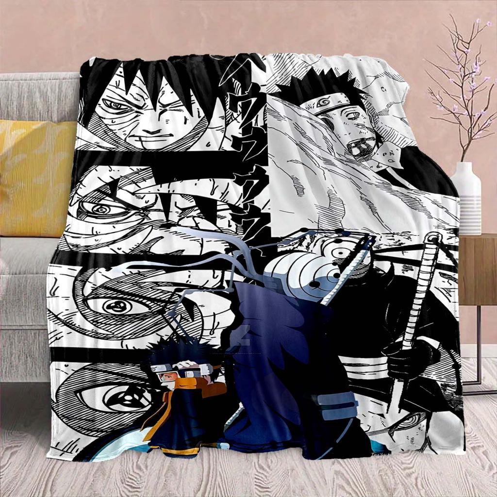 Naruto Anime Flannel Blanket - Soft Warm Perfect for Sofa, Bedding Camping Travel Office Home Decor -QJY