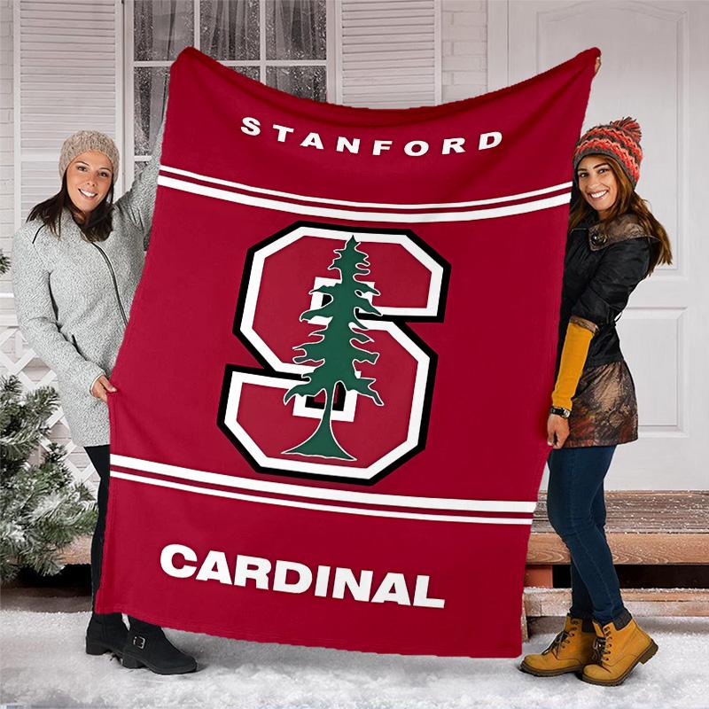 Stanford Cardinal logo printed throw blanket—lightweight,soft,warm;versatile blanket for all seasons—perfect as &air-conditioning throw,nap blanket