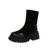 Platform Ankle Snow Boots Women High Heels Plush Leather Shoes Winter Warm Casual Shoes 2025 Trend Goth Chelsea Cozy Botas Mujer