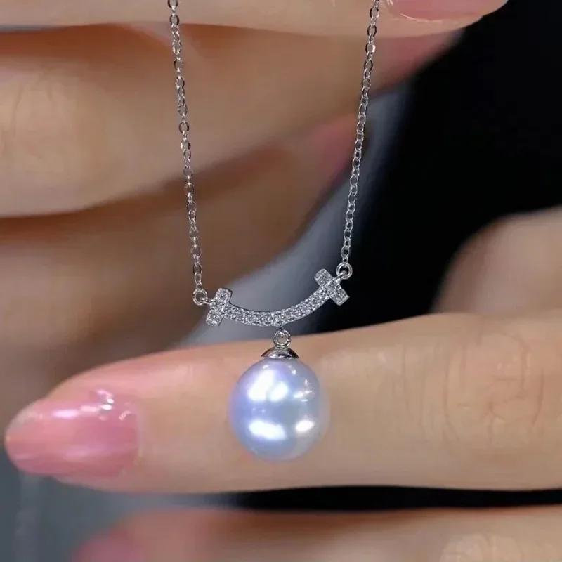 Einfache Damen Halskette Barock Kupfer Anhänger Kunstperle Geometrisches Design Farberhaltende Schlüsselbein Kette Schmuck