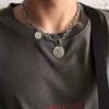 Titanium Steel Necklace Sweater Sweater Chain Men's Trendy Brand Versatile Niche High-end Design Sense Ruffian Handsome Accessories Geometric Necklace