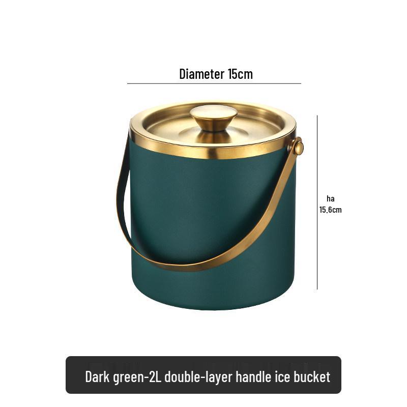 Double Layer Stainless Steel Ice Bucket for Wine & Beer