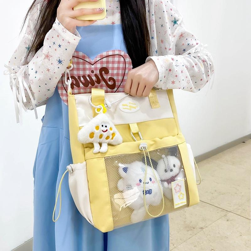 Japanese pain bag ins large capacity cute girl messenger bag fashionable large capacity shoulder bag student tote bag tide
