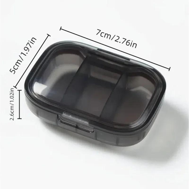3-Compartment Portable Mini Pill Box - Sealed, High-Quality Daily Pill Organizer for Morning/Noon/Evening, Travel-Friendly