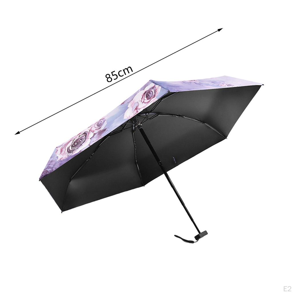 Mini Umbrella Oil Painting Folding Lightweight Men Women Rain Sun Protection
