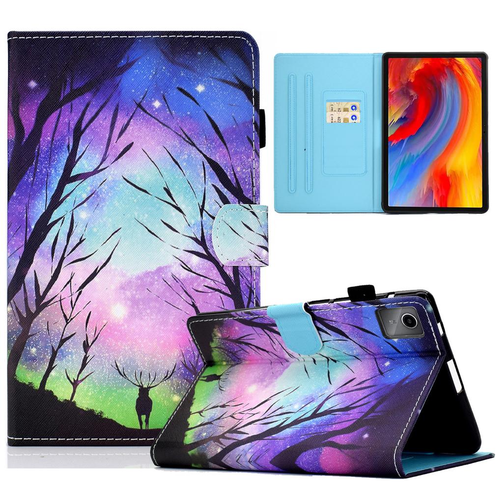 For Lenovo Tab M11/Xiaoxin Pad 11 2024 Leather Case Pattern Printing Tablet Cover with Card Slots