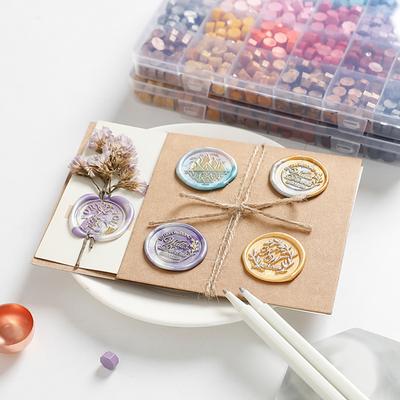 Wax Seal Kit 600pcs Sealing Wax Beads with 1pc Wax Melting Spoon 4pcs Candles for Envelopes Letter