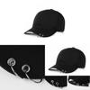 Minimalist Cotton Baseball Cap With Metal Ring For Sun Protection And Casual Wear