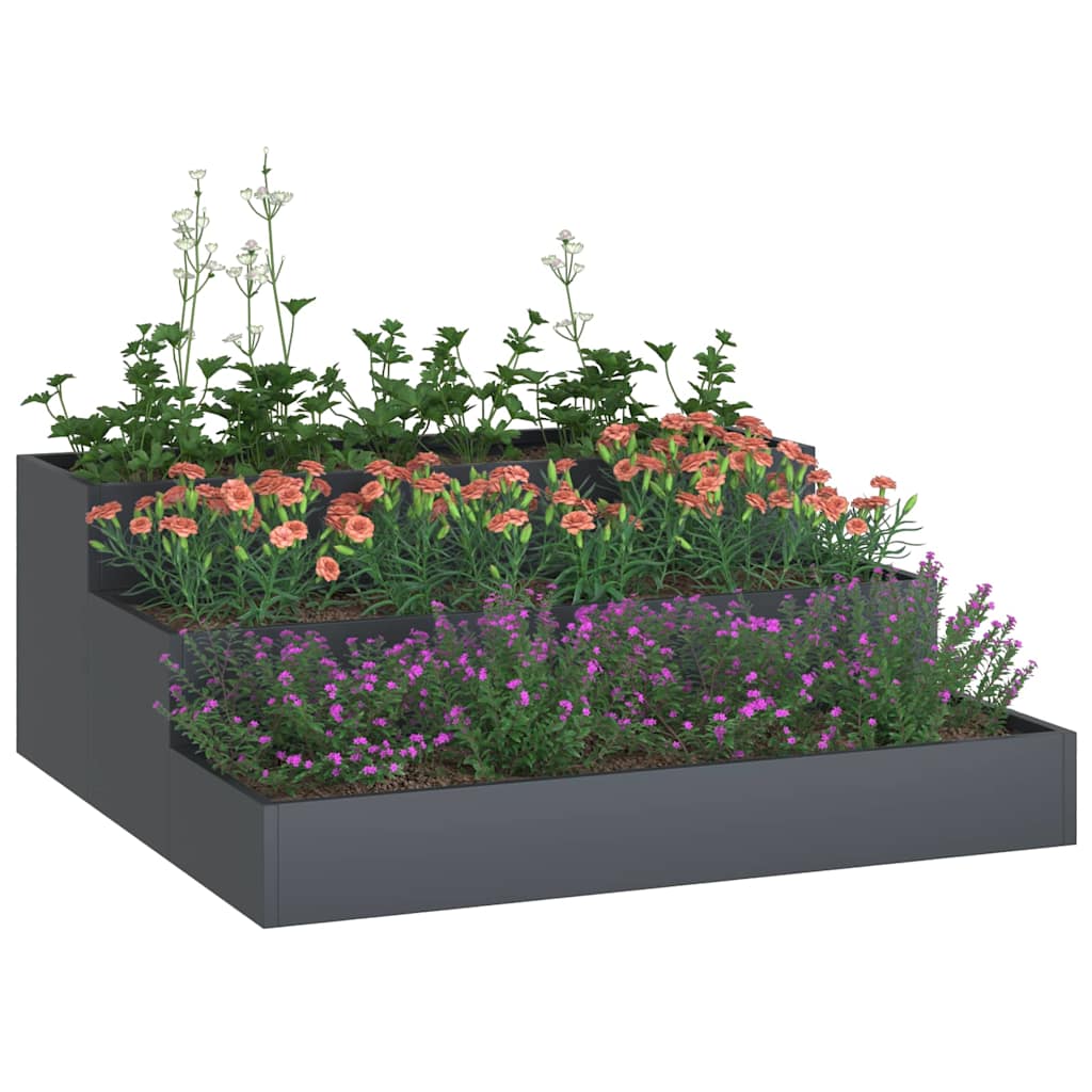 Garden Planter Anthracite 90 X 90 X 35 Cm