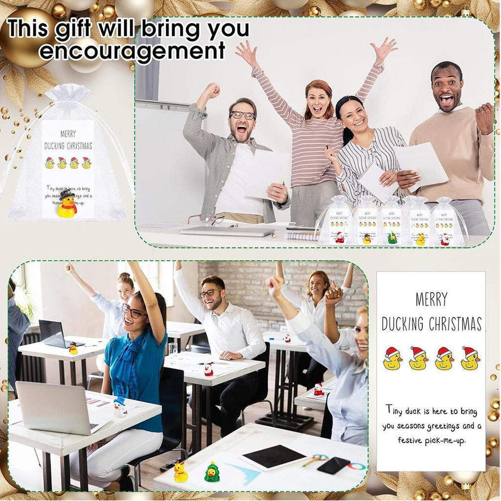 6pcs Christmas Pocket Animals Employee Appreciation Cards Duck Inspirational Keepsake For Holiday Greetings Team Incentives Gift