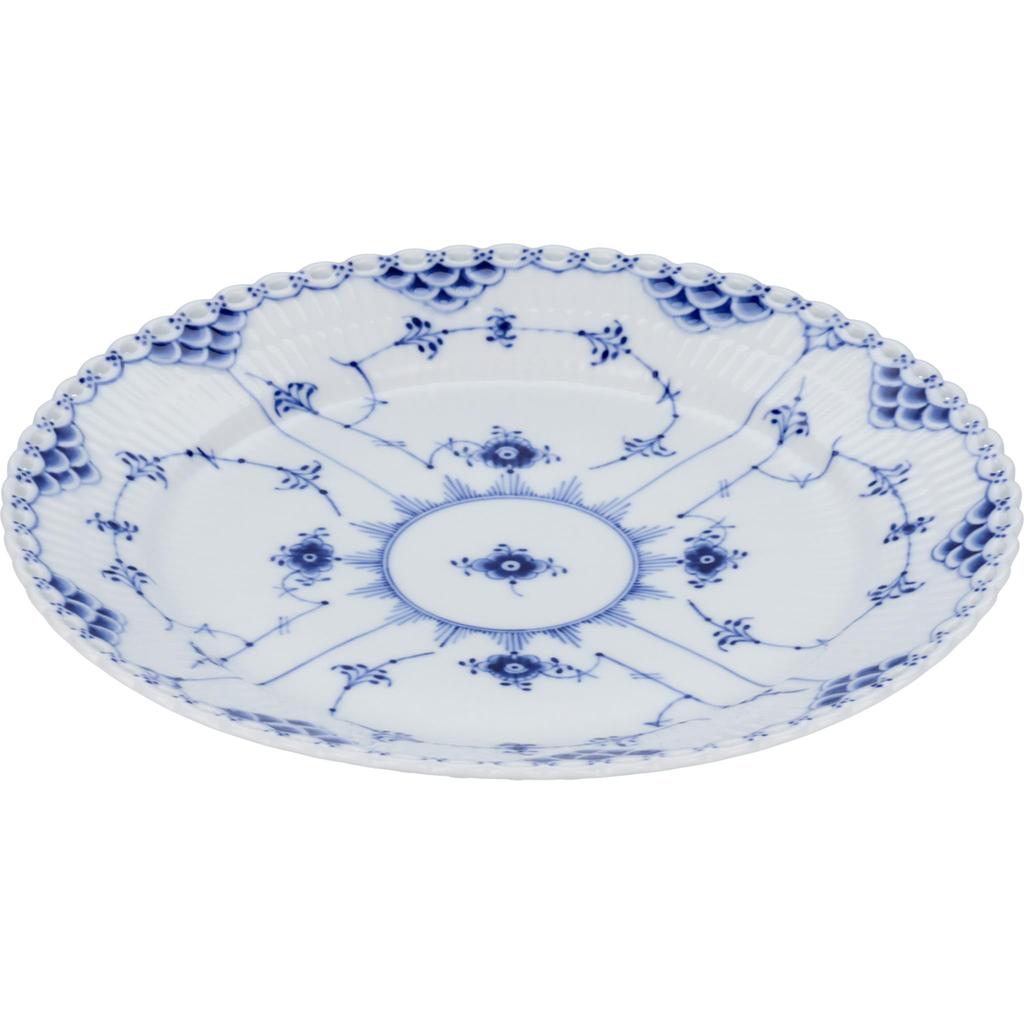 Imported Royal Copenhagen Blue Fluted Full Lace Plate Dish 25cm Wedding Gift Present 1017239 [Regular Product]