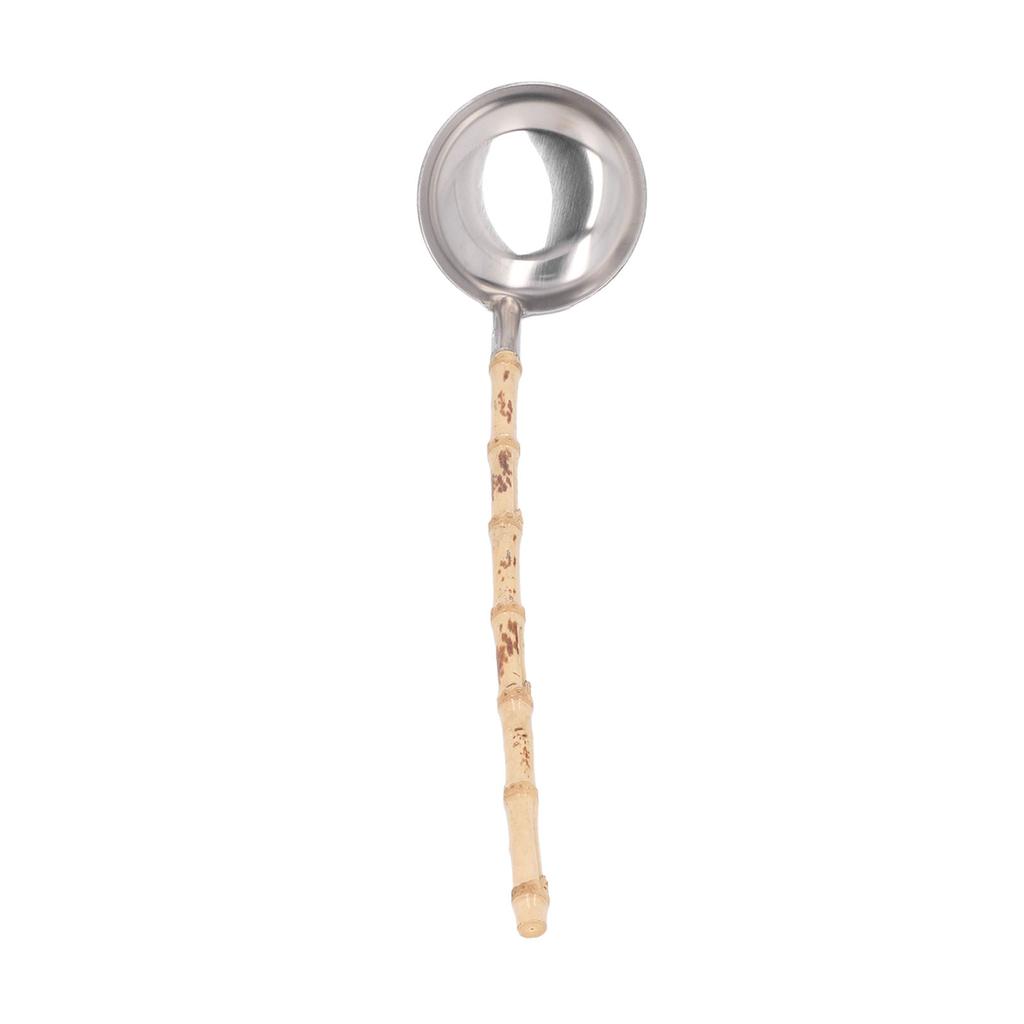 Stainless Steel Hot Pot Ladle Anti Scalding Heat Insulation Long Handle Hotpot Ladle Bamboo Handle