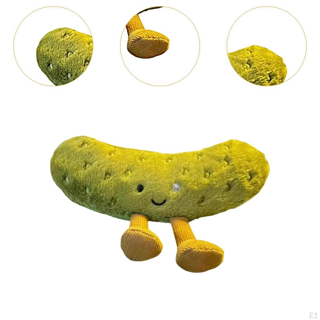 Cute Pickle Stuffed Animal Vegetable Toy Doll for Friends Coworkers Children 15cm