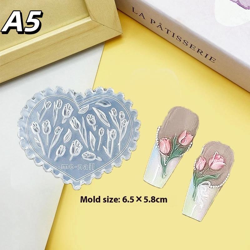 1Pc Chain Ice Flower Butterfly 3D Acrylic Mold Nail Art Decorations Diy Design Silicone Nails Mold
