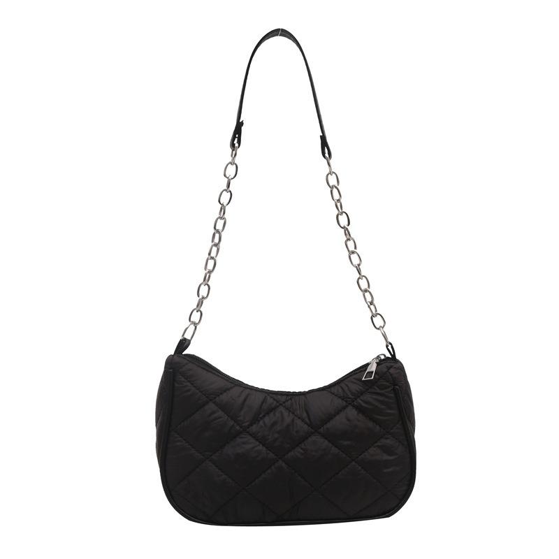 Retro Armpit Bag New Fashion Embroidery Thread Down Cotton Chain Bag Simple Diamond Women's Shoulder Bag