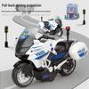 1:10 Alloy Police Motorcycle Pull-Back Toy with Lights & Sound - Gift Box Racing Model