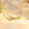 Mode Leichter Luxus Bafanglai Kleines Quadrat Titanstahl Halskette Schmuck Damen Nischen Design 18K Schlüsselbein Kette