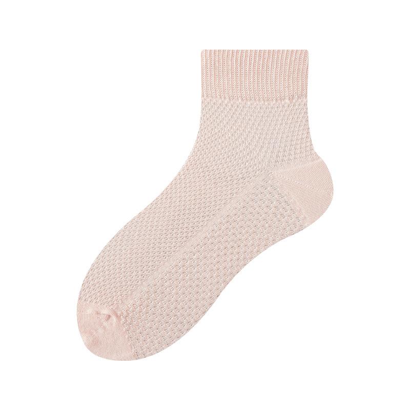 Pure Cotton Women's Summer Thin Mesh Sweat-absorbing, Breathable, Antibacterial and Deodorizing All-cotton Mid-calf Socks