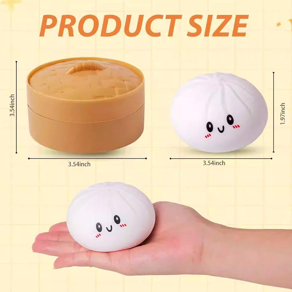 Car Beautiful Stickers Cute Creative Vibrant Multi-Colored Dumpling Squishes Stress Balls Big Bun Pinching And Relaxing Flour Tofu Balls Steamed Bun Fun Children's