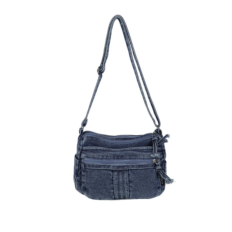 Denim Mobile Phone Bag Women's Shoulder Crossbody Bag Multi-Compartment Small Square Bag