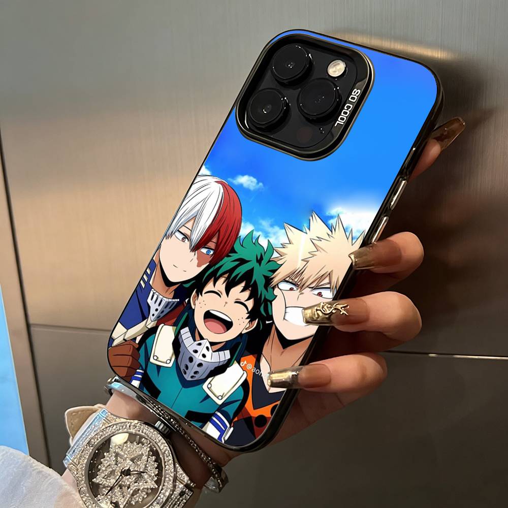 

M-H-A-My Hero Academia For iPhone 17 16 15 14 13 12 11 Pro Max XS 17 Air Silicone Colored Silver Bumper Cover iPhone16E