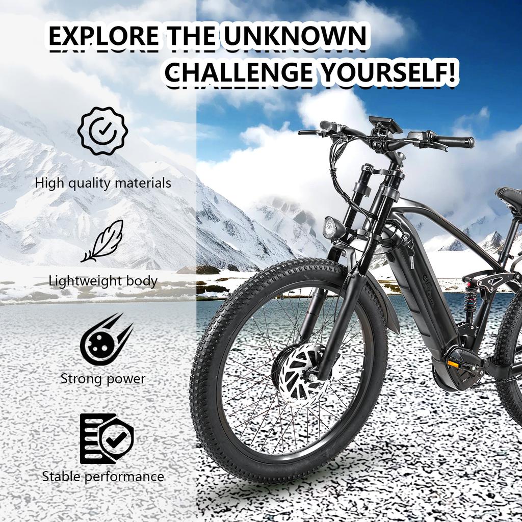 CMACEWHEEL AL26MAX Dospělé elektrické kolo Elektrické silniční kolo 48V 17Ah E-bike 26" Ebike 45 km/h Maximální rychlost