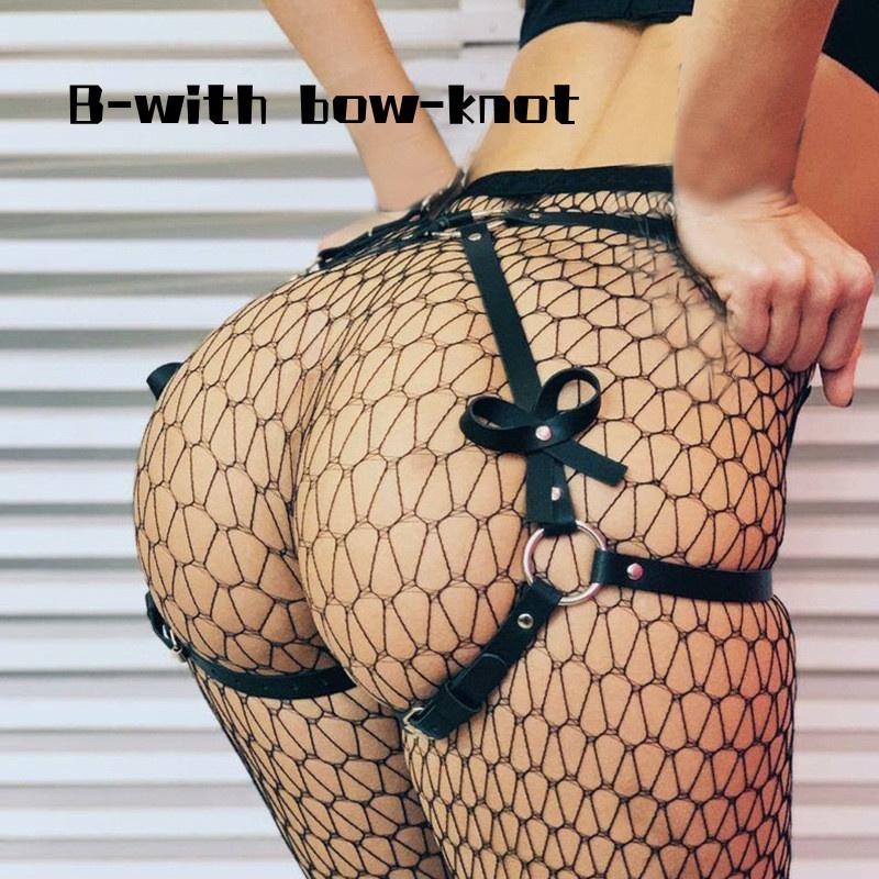 Leather Leg Garter Body Strap Harness Belt Bridal Garters Body Waist Bondage Cage Sexy Nightclub Waist Garter Belt