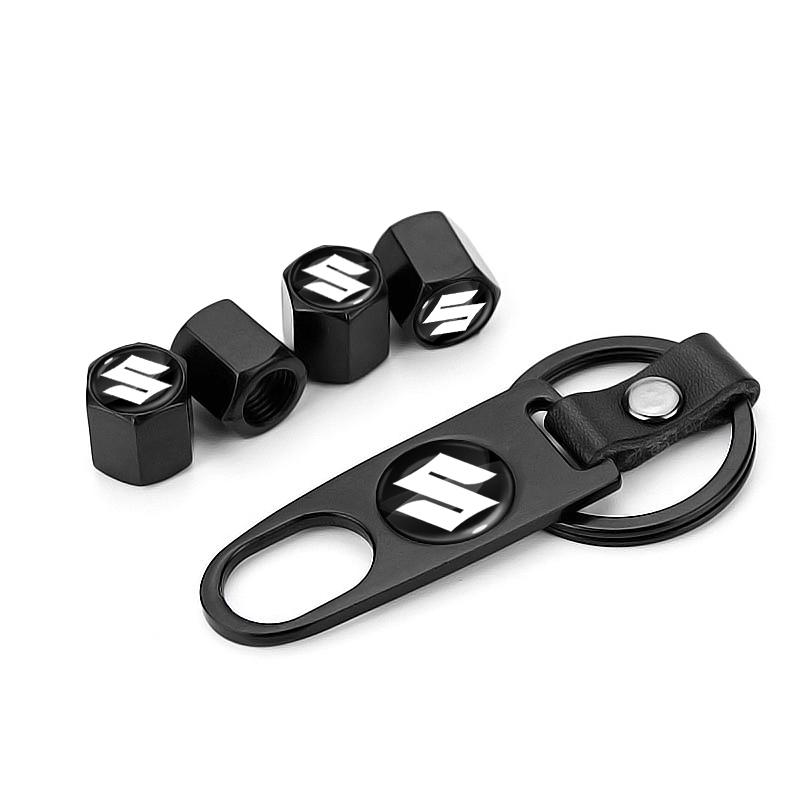 Auto-Emblem Schlüsselanhänger Schlüsselring mit Reifenventilkappe Autozubehör Für Suzuki DZire IGNIS Alto Spacia Jimmy VITARA GSR GSR750 SX4