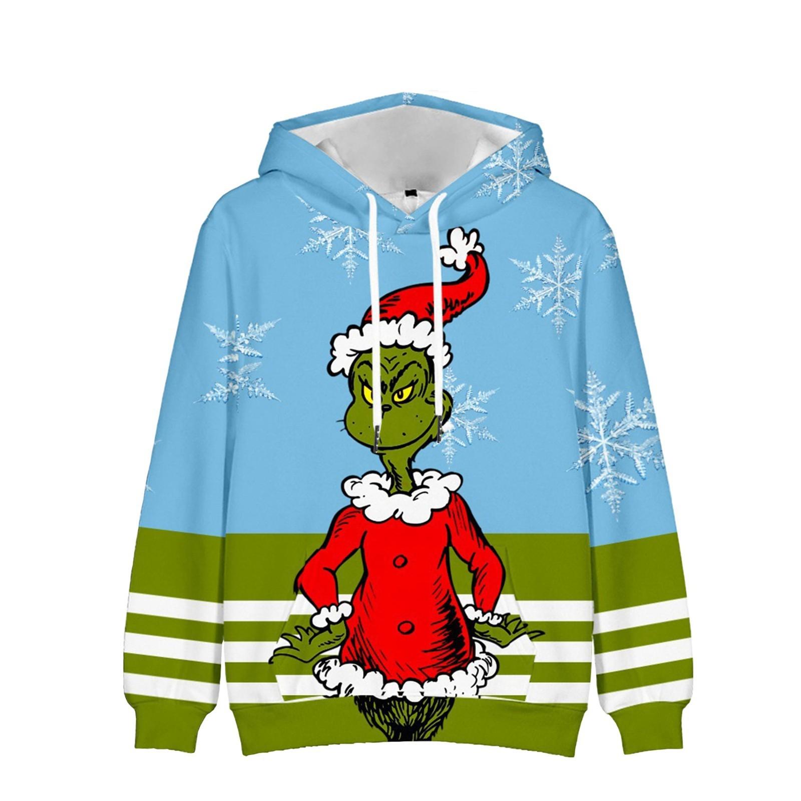 

Adult Hoodie Cartoon Sweatshirt Sweatshirt Loose Print Sweatshirt Couple Wear Hooded Long Sleeve Sweatshirt XXXXXL синий