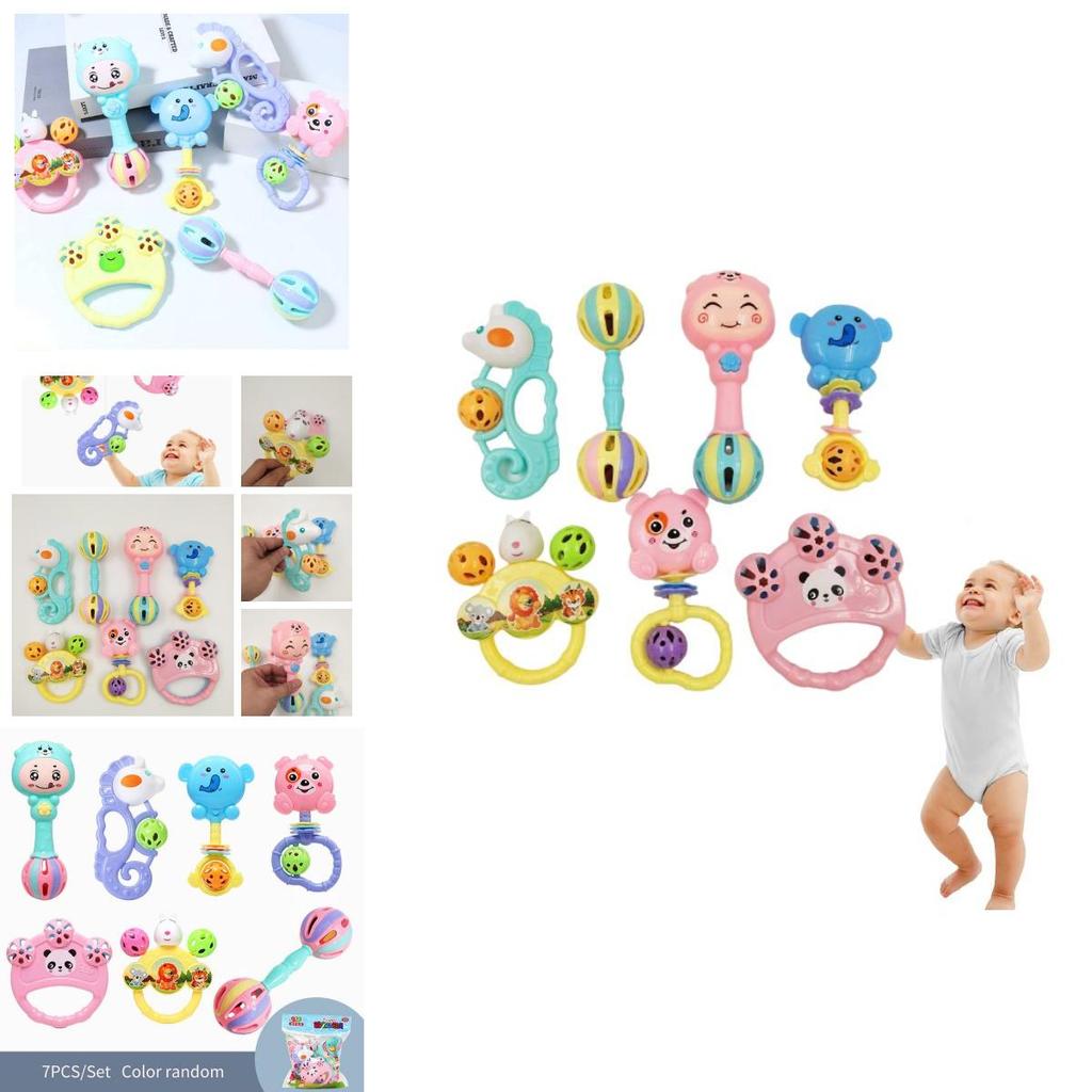 7pcs Eco-friendly Baby Teething Toys Set For 0-6 Months Non-toxic And Safe