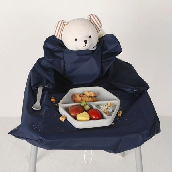 Nordico Småbarn Kinder Matbord Integrerad Långärmad Haklapp, 03 Marinblå, 1 Del, 1 Del