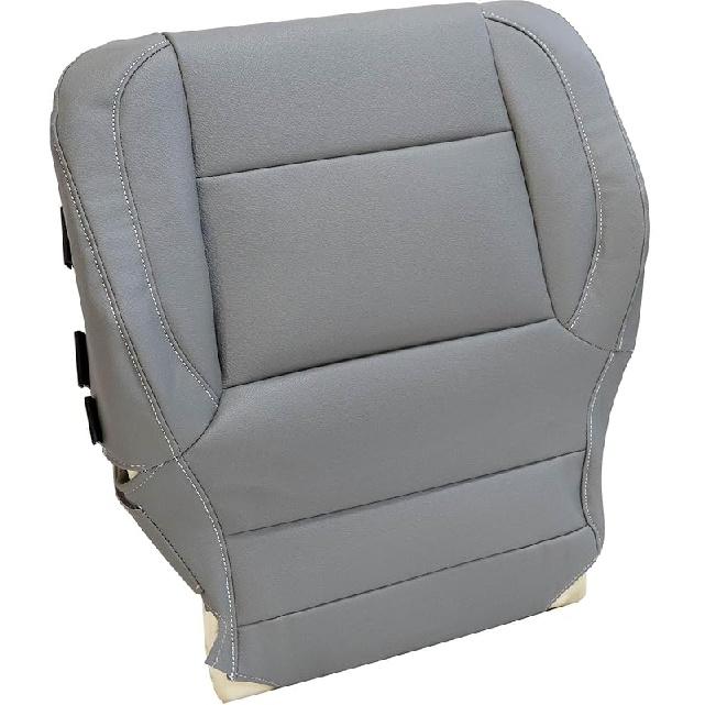 SecosAutoparts Driver Or Passenger Bottom Non-Perforated Leather Seat Cover Black Compatible With Chevy Silverado 1500 2500HD 3500HD Compatible With