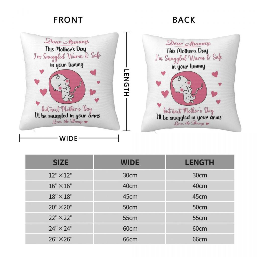 Mummy In Your Tummy Square Pillowcase Polyester Linen Velvet Creative Decor Throw Pillow Case Home Cushion Case