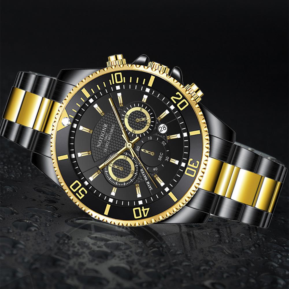 Orologio Classico da Uomo Orologio al Quarzo Orologio Multi-Quadrante Orologio in Acciaio Inossidabile Orologio Casual Sportivo da Uomo Orologio con Calendario Analogico