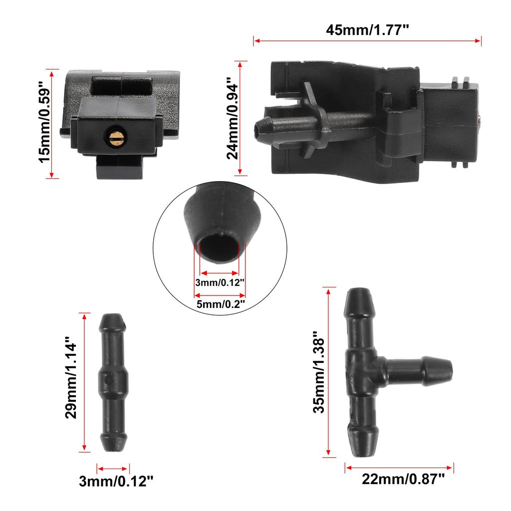 X AUTOHAUX Spolarmunstycke 2m Spolarvätskeslang Ersätter 4 Kopplingar 85381-12300 Kompatibel med Toyota Scion Lexus 7st
