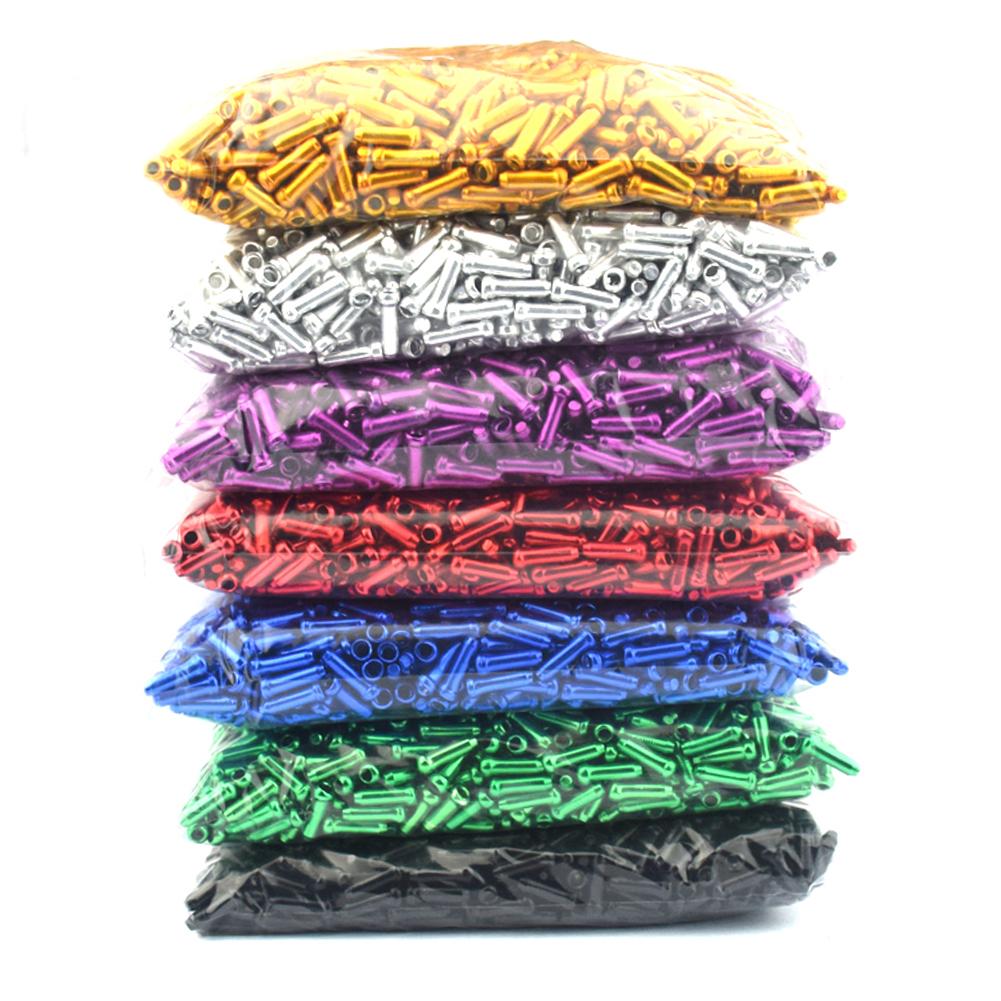 50 Pcs/lot MTB Bicycle Brake Shifter Inner Cable Tips Crimps Aluminum Alloy Cycling Parts Bike Derailleur Shift Cables End Caps