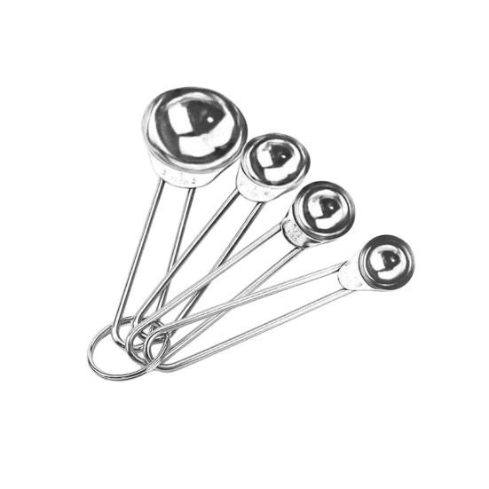 

Stainless Steel Measuring Cup Measuring Spoon Set Ergonomic Handles Measuring Cups & Spoons Set Dishwasher Safe Kitchen Tools for Cooking & Baking C серебряный