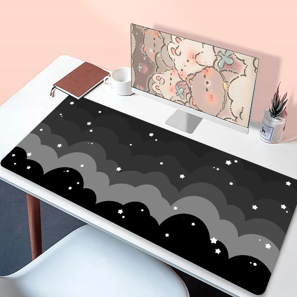 Mouse pad 90x40 Pastel Clouds Desk Mat XXL Kawaii Purple Keyboard Pad Non-slip Laptop Desk Office table Mat Kawaii Expansion pad