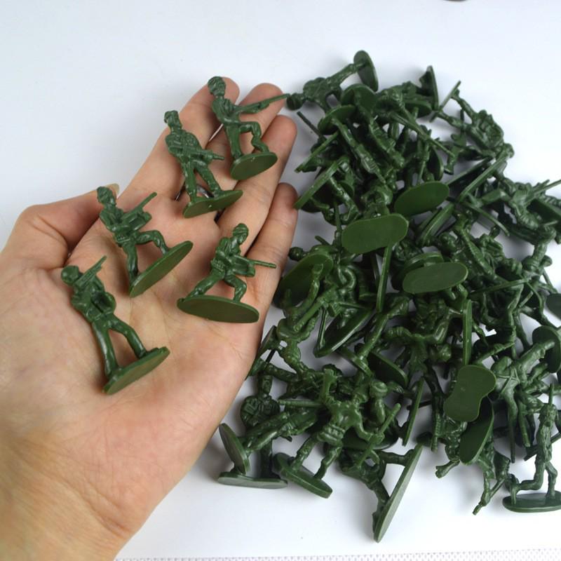 Military Simulation Model Soldier Set - 100-Piece War Scene Toy Set for Kids