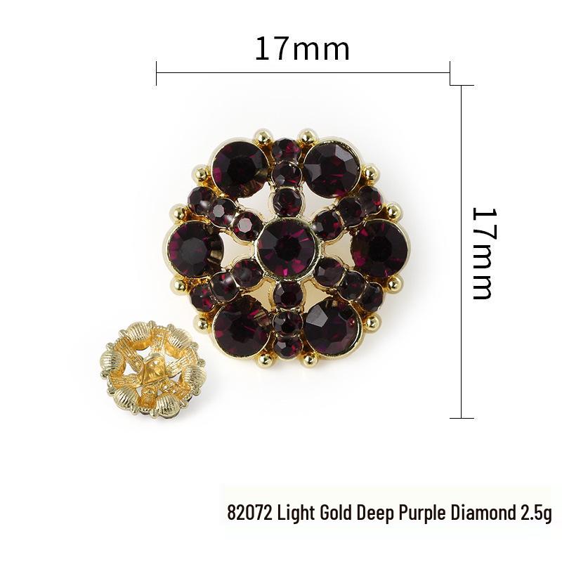 Luxury Rhinestone Metal Retro Buttons - Colorful Hollow Diamond Design with Alloy Base, Decorative Accessories