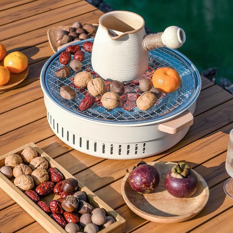 FTLY 4-in-1 Multifunctional Charcoal BBQ & Tea Stove