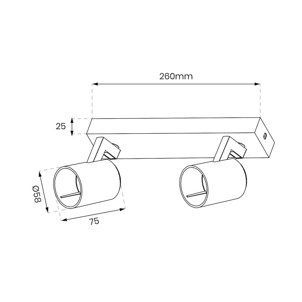 OPRAWA VOLF SPOT CZARNY 2XGU10