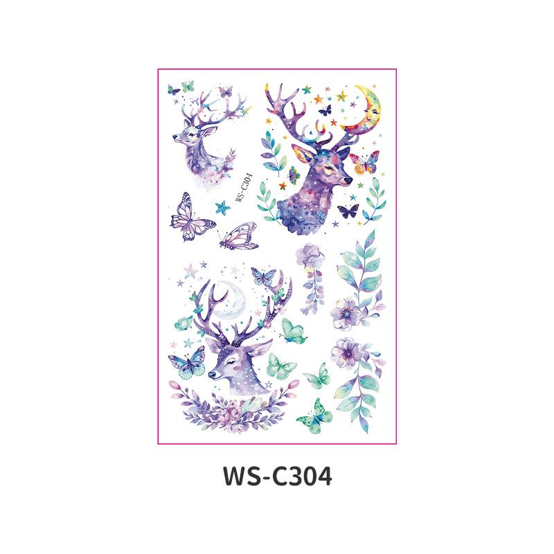 Fairy Tale Glitter Tattoo Stickers: Waterproof Butterfly, Unicorn & Bear Designs