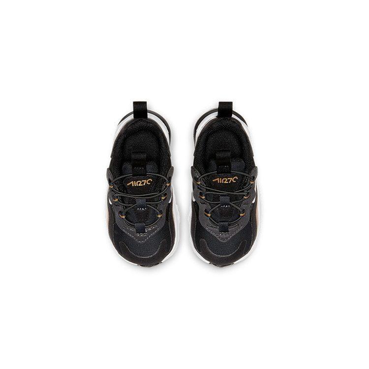 Nike Air Max 270 Cushioning Low top Running Shoes Black Gold Infant And Toddler CD2654-005
