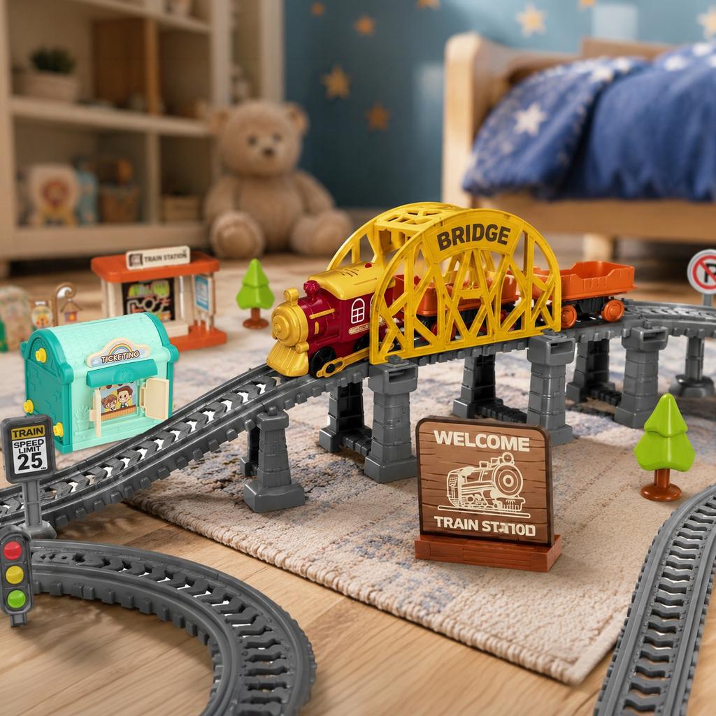 [PACZA] Electric train locomotive set of 101 elements Z3374