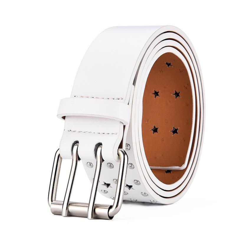 Pentagram Hollow Belt Hip Hop Punk Rivet Belt Casual Jeans Decorative Belt