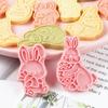 8Pcs/Set Easter Rabbit Chick Cookie Stamp Molds PP Plastic Cutters Biscuit Pastry Fondant Mould Carrot Easter Egg Baking Tools