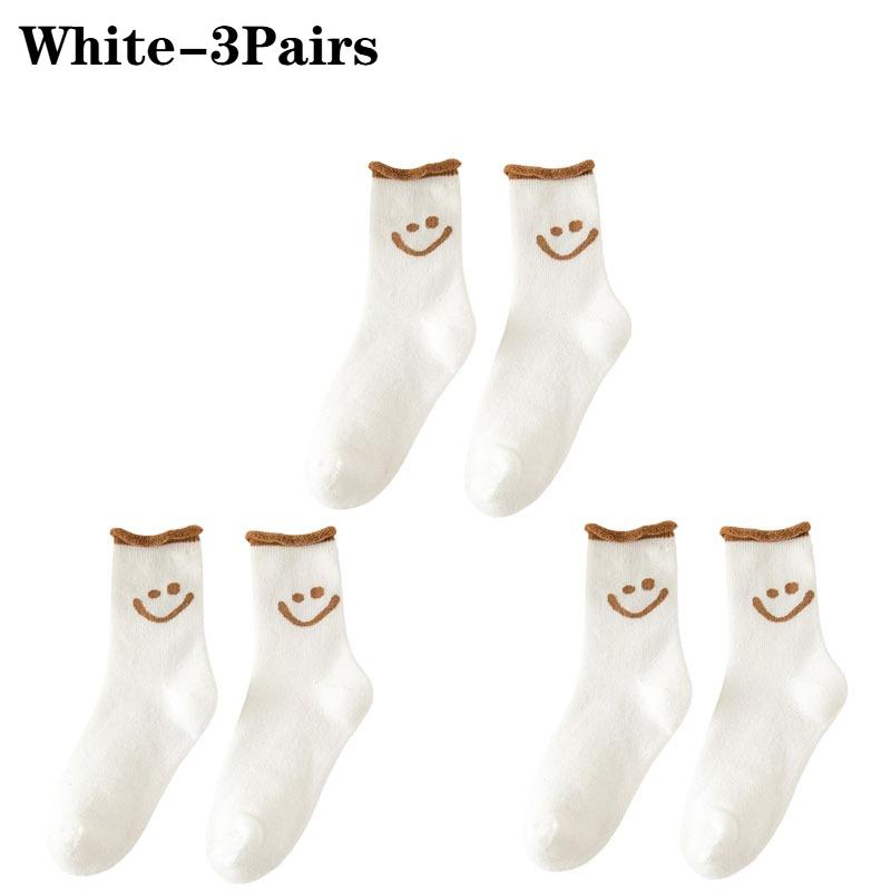 1-10Pair Smiley Face Snow Socks Thick Terry Loop Mid Calf for Winter Sports Home Comfort Moisture Wicking Warm Socks