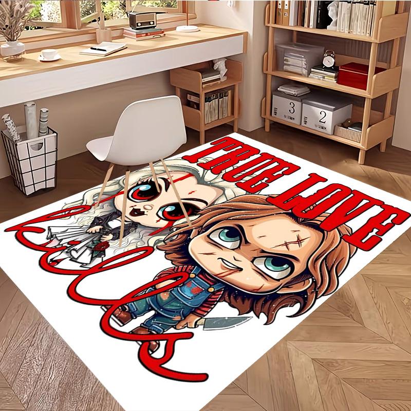 Bride of Chucky Print Rug, Washable Floor Carpet, For Entryway Dorm Laundry Room Office Study, Home Decor Birthday Christmas Gift