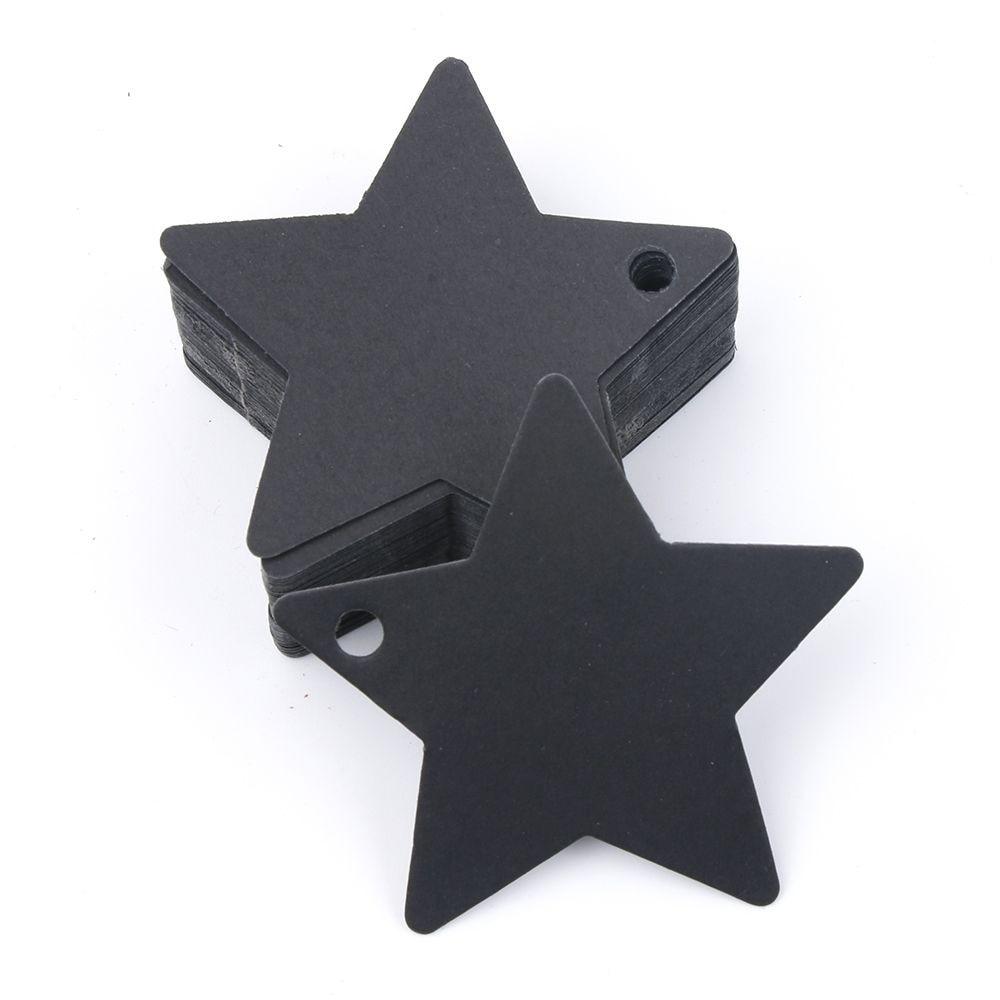 100pcs Five-pointed Star Christmas Wedding Label Party Gift Card Hanging Tags Christmas Ornaments Five Pointed Star Tag